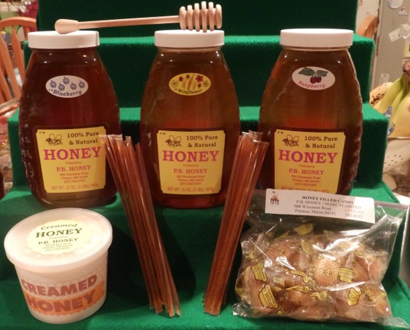 a picture of all the kinds of honey products we have